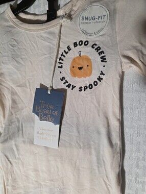 Bamboo Kids 'Little Boo Crew' Cream Pajama Set by Très Beau et Belle Unisex